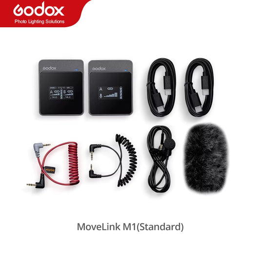 Movelink M1 M2 2.4Ghz Wireless Lavalier Microphone for DSLR Cameras Camcorders Smartphones, and Tablets for Youtube