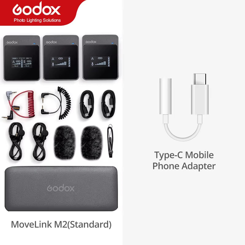 Movelink M1 M2 2.4Ghz Wireless Lavalier Microphone for DSLR Cameras Camcorders Smartphones, and Tablets for Youtube