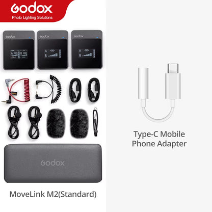 Movelink M1 M2 2.4Ghz Wireless Lavalier Microphone for DSLR Cameras Camcorders Smartphones, and Tablets for Youtube