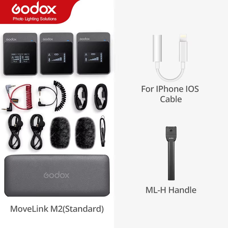 Movelink M1 M2 2.4Ghz Wireless Lavalier Microphone for DSLR Cameras Camcorders Smartphones, and Tablets for Youtube
