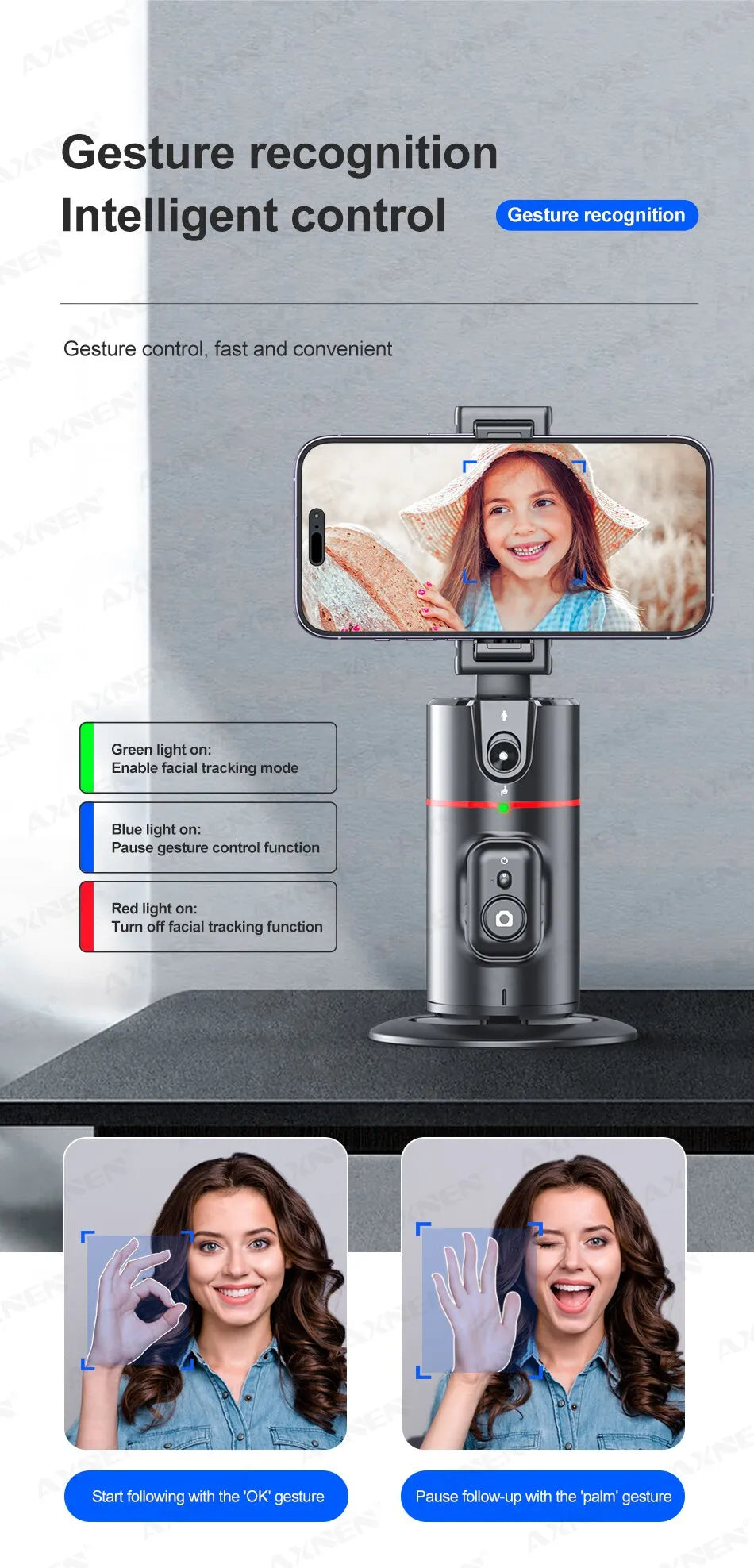Gimbal Estabilizador Axnen Multifuncional Con Control Remoto 360°