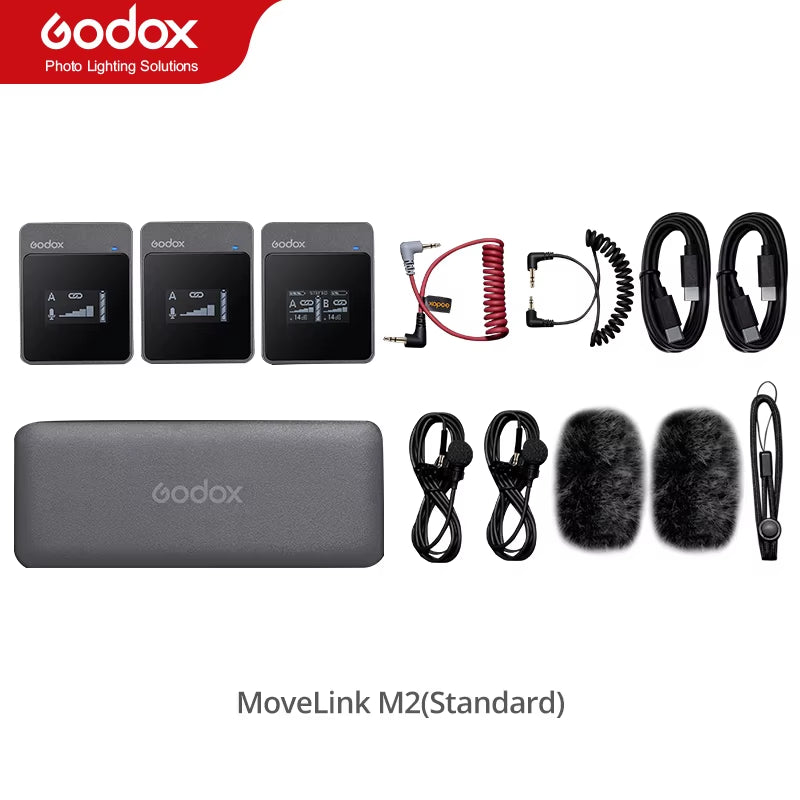 Movelink M1 M2 2.4Ghz Wireless Lavalier Microphone for DSLR Cameras Camcorders Smartphones, and Tablets for Youtube