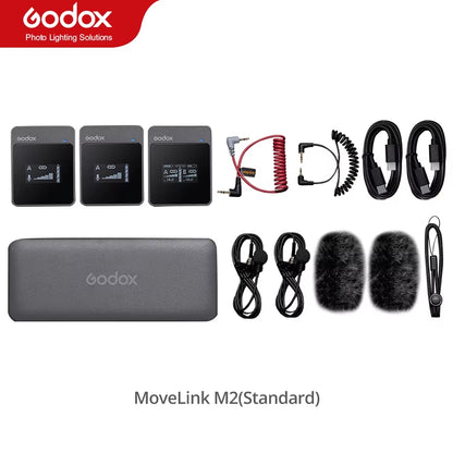 Movelink M1 M2 2.4Ghz Wireless Lavalier Microphone for DSLR Cameras Camcorders Smartphones, and Tablets for Youtube