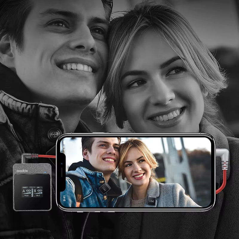 Movelink M1 M2 2.4Ghz Wireless Lavalier Microphone for DSLR Cameras Camcorders Smartphones, and Tablets for Youtube