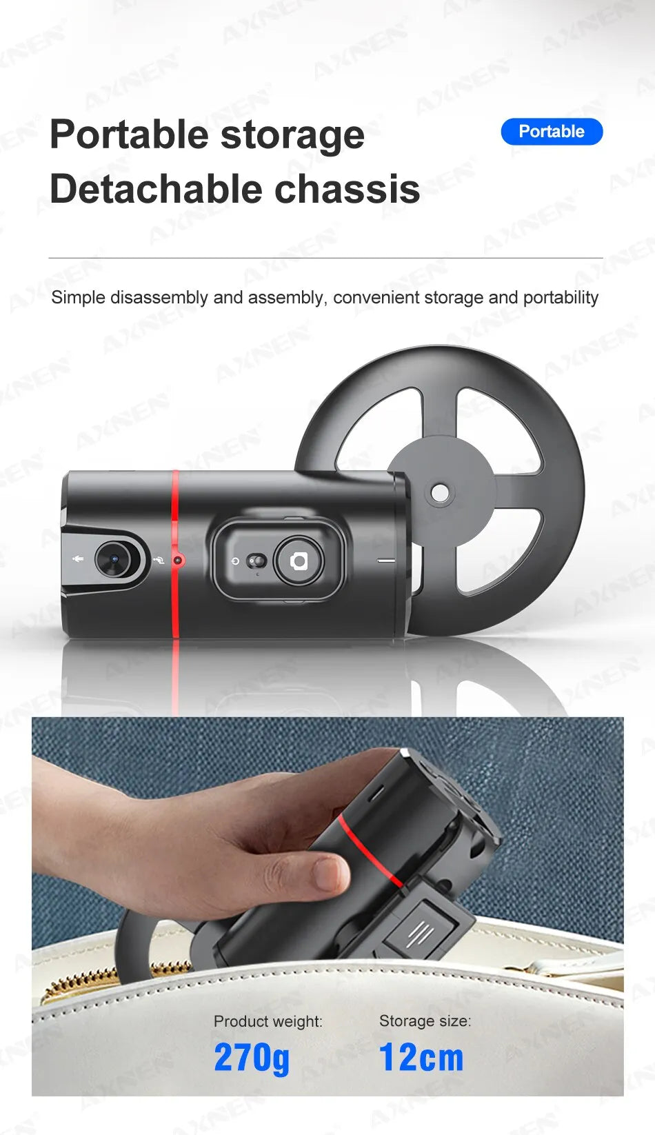 Gimbal Estabilizador Axnen Multifuncional Con Control Remoto 360°