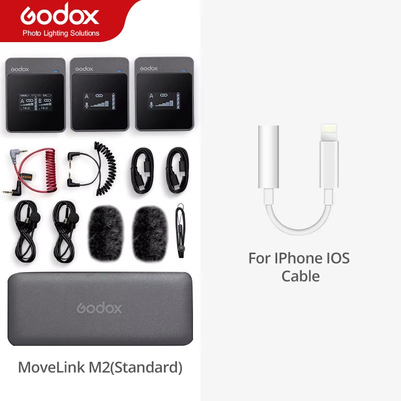 Movelink M1 M2 2.4Ghz Wireless Lavalier Microphone for DSLR Cameras Camcorders Smartphones, and Tablets for Youtube