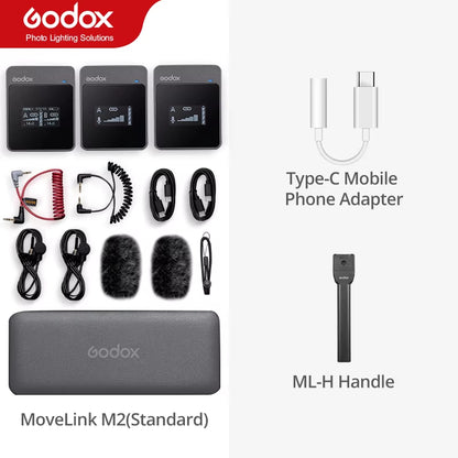 Movelink M1 M2 2.4Ghz Wireless Lavalier Microphone for DSLR Cameras Camcorders Smartphones, and Tablets for Youtube